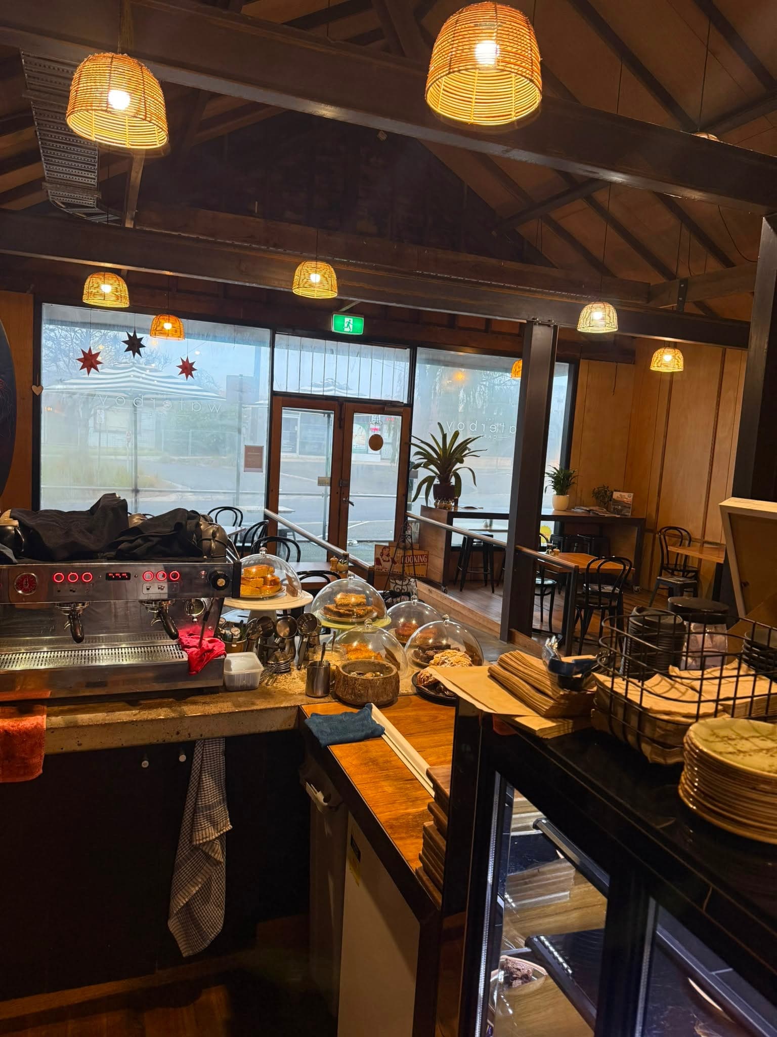 Inside the spacious dining room at The Waterboy Cafe on Phillip Island, with plenty of room for families and larger groups
