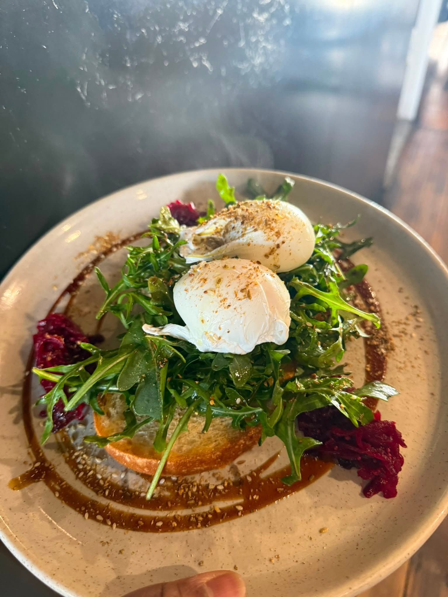 A gluten-free dish served at The Waterboy Cafe, Phillip Island